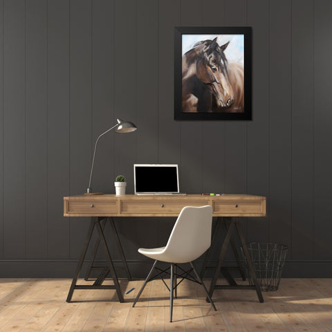 Smoldering Black Modern Wood Framed Art Print by Gould, Renee