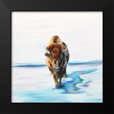 Snowman Black Modern Wood Framed Art Print by Gould, Renee