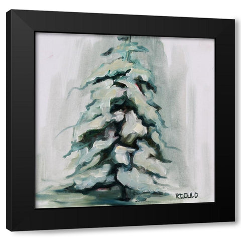 Snowy Tree 2 Black Modern Wood Framed Art Print with Double Matting by Gould, Renee