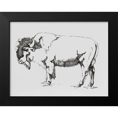 Standing Guard Black Modern Wood Framed Art Print by Gould, Renee