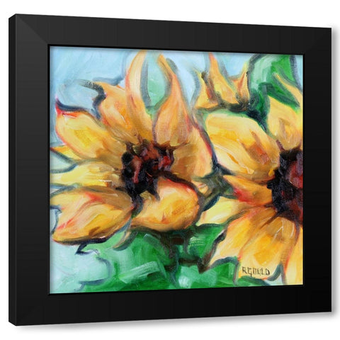 Sunflowers 4 Black Modern Wood Framed Art Print by Gould, Renee