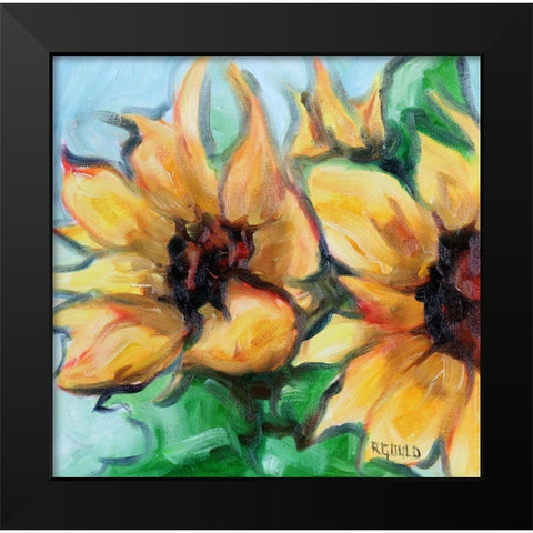 Sunflowers 4 Black Modern Wood Framed Art Print by Gould, Renee