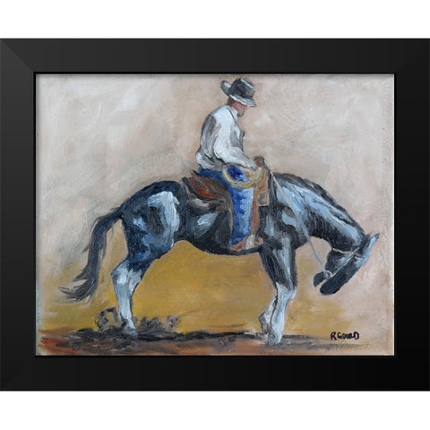 Taking Him Back Black Modern Wood Framed Art Print by Gould, Renee