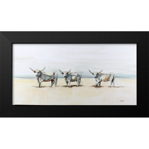 Three Ladies in White Black Modern Wood Framed Art Print by Gould, Renee