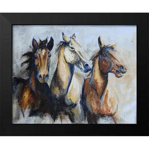 Trifecta Black Modern Wood Framed Art Print by Gould, Renee
