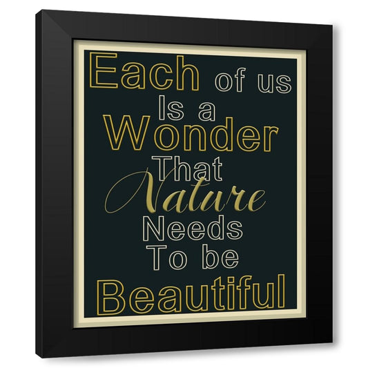 Beauty Within Word Art Black Modern Wood Framed Art Print by Homawoo, Richard