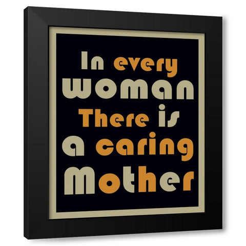 Caring Mother Word Art Black Modern Wood Framed Art Print by Homawoo, Richard