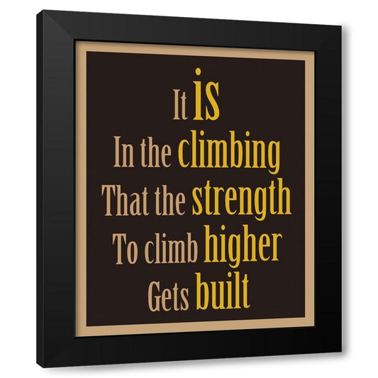 Climber Word Art Black Modern Wood Framed Art Print by Homawoo, Richard