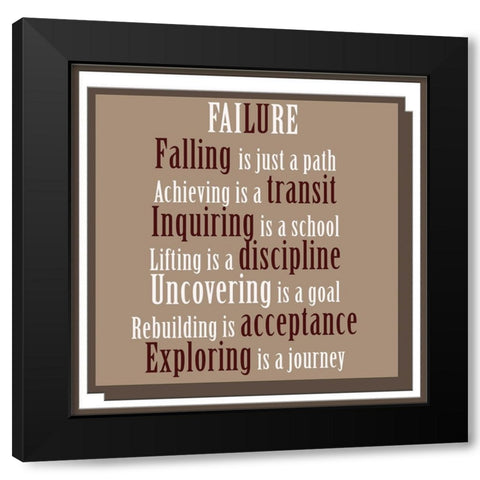 Failure Word Art-1 Black Modern Wood Framed Art Print by Homawoo, Richard