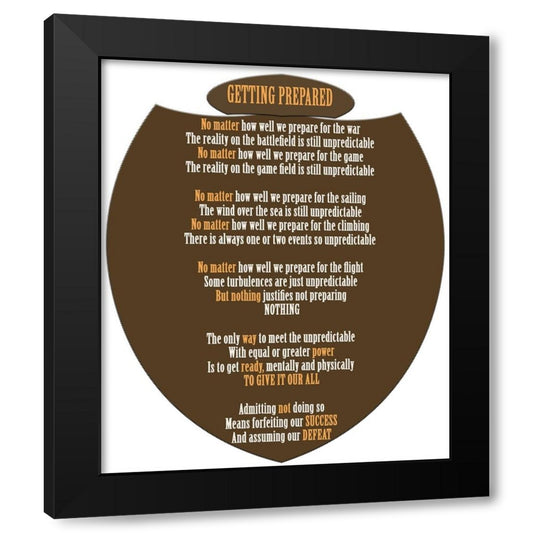 Getting Prepared Word Art Black Modern Wood Framed Art Print by Homawoo, Richard