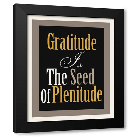Gratitude Word Art-2 Black Modern Wood Framed Art Print by Homawoo, Richard