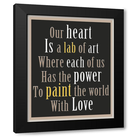 Heart Word Art Black Modern Wood Framed Art Print by Homawoo, Richard
