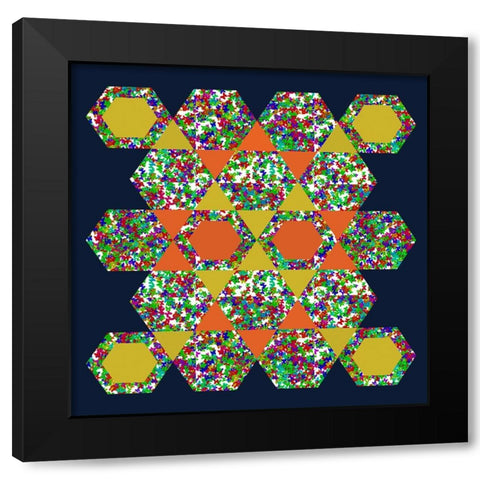 Hexagon Pattern-6 Black Modern Wood Framed Art Print by Homawoo, Richard