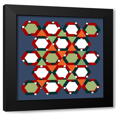 Hexagon Pattern-9 Black Modern Wood Framed Art Print by Homawoo, Richard
