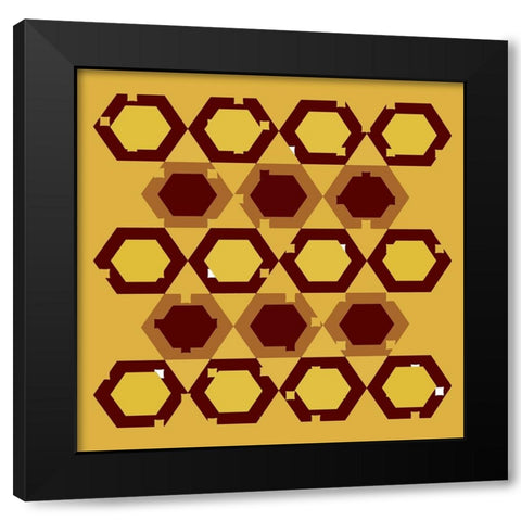 Hexagon Pattern-12 Black Modern Wood Framed Art Print by Homawoo, Richard