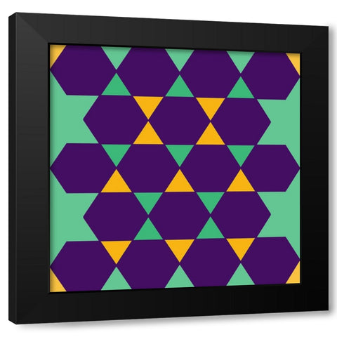 Hexagon Pattern-18 Black Modern Wood Framed Art Print by Homawoo, Richard