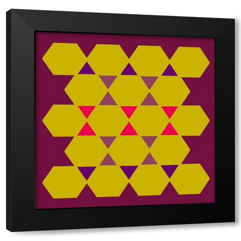 Hexagon Pattern-22 Black Modern Wood Framed Art Print by Homawoo, Richard