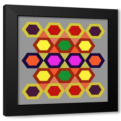 Hexagon Pattern-23 Black Modern Wood Framed Art Print by Homawoo, Richard