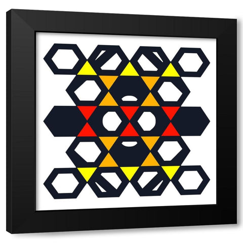Hexagon Pattern-24 Black Modern Wood Framed Art Print by Homawoo, Richard
