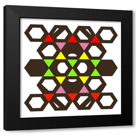 Hexagon Pattern-25 Black Modern Wood Framed Art Print by Homawoo, Richard