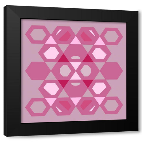 Hexagon Pattern-29 Black Modern Wood Framed Art Print by Homawoo, Richard