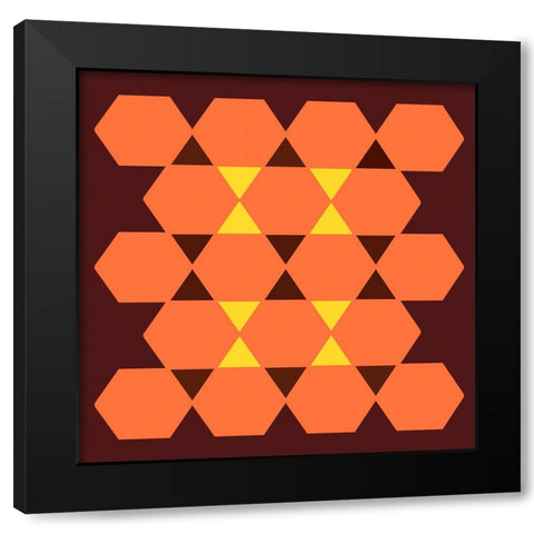 Hexagon Pattern-32 Black Modern Wood Framed Art Print by Homawoo, Richard
