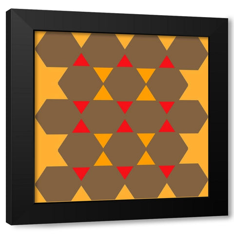 Hexagon Pattern-33 Black Modern Wood Framed Art Print by Homawoo, Richard