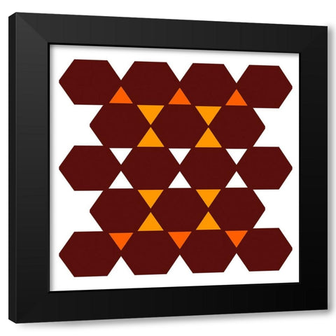 Hexagon Pattern-35 Black Modern Wood Framed Art Print by Homawoo, Richard