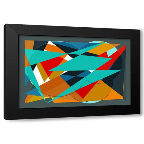 Power Color Collage Black Modern Wood Framed Art Print by Homawoo, Richard