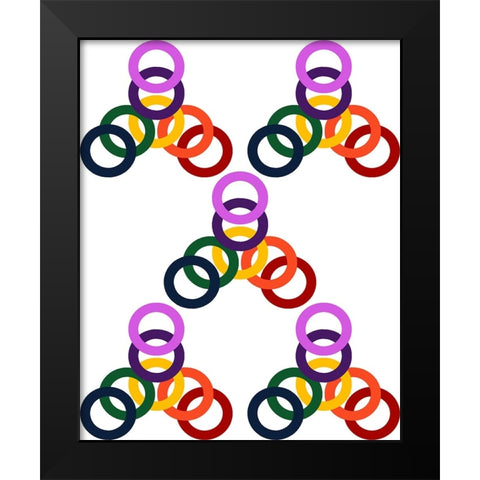 Rainbow Circles-5 Black Modern Wood Framed Art Print by Homawoo, Richard