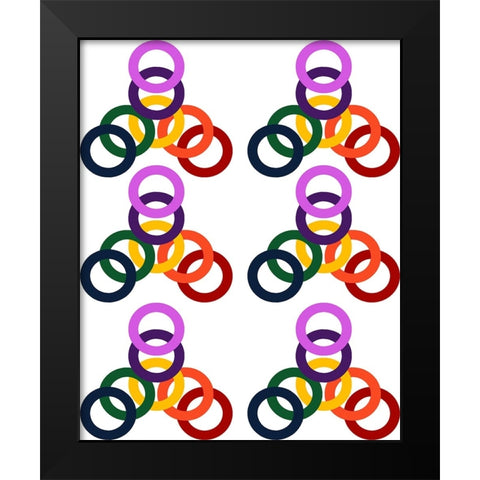Rainbow Circles-6 Black Modern Wood Framed Art Print by Homawoo, Richard