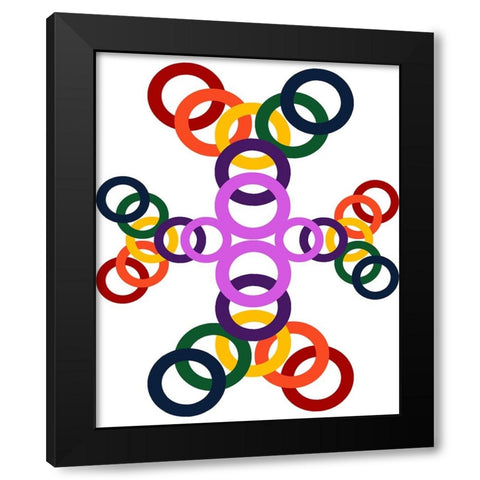 Rainbow Circles-10 Black Modern Wood Framed Art Print with Double Matting by Homawoo, Richard