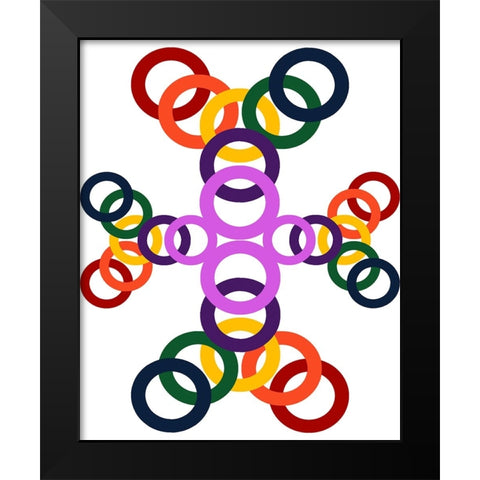 Rainbow Circles-10 Black Modern Wood Framed Art Print by Homawoo, Richard