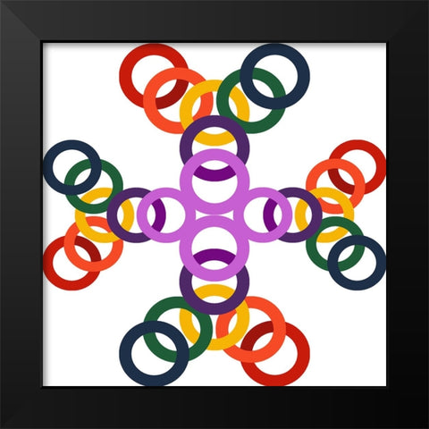 Rainbow Circles-11 Black Modern Wood Framed Art Print by Homawoo, Richard