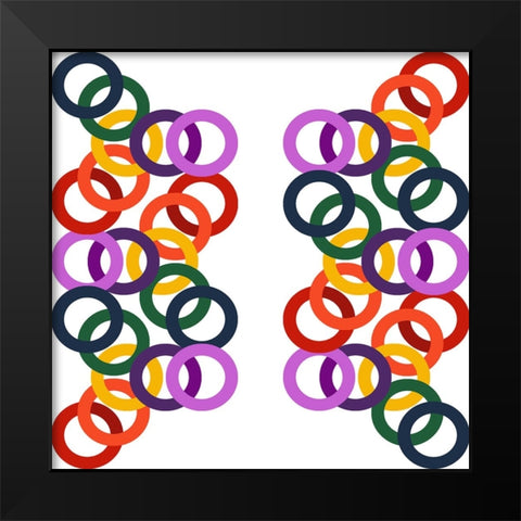 Rainbow Circles-15 Black Modern Wood Framed Art Print by Homawoo, Richard