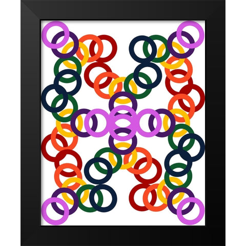Rainbow Circles-18 Black Modern Wood Framed Art Print by Homawoo, Richard