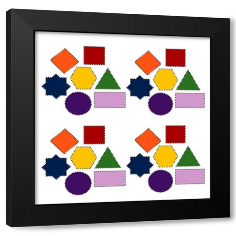 Rainbow Geometry-1 Black Modern Wood Framed Art Print by Homawoo, Richard