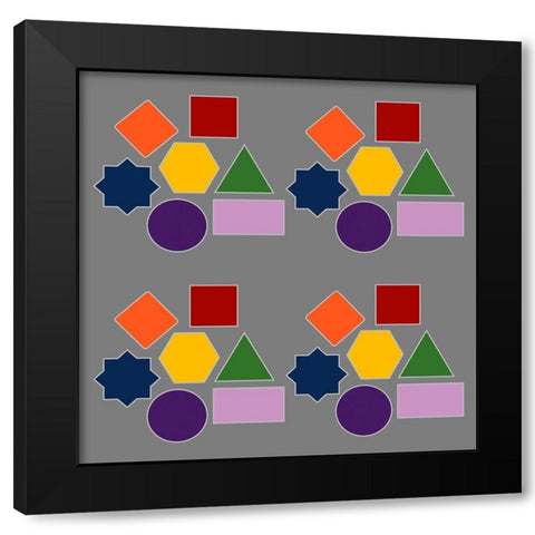 Rainbow Geometry5 Black Modern Wood Framed Art Print by Homawoo, Richard