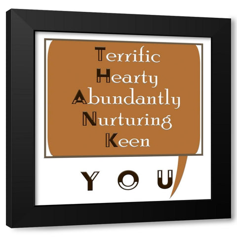 Thank You Word Art-1 Black Modern Wood Framed Art Print by Homawoo, Richard