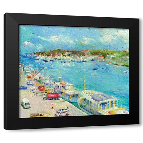Bahamas Black Modern Wood Framed Art Print with Double Matting by Wallich, Richard