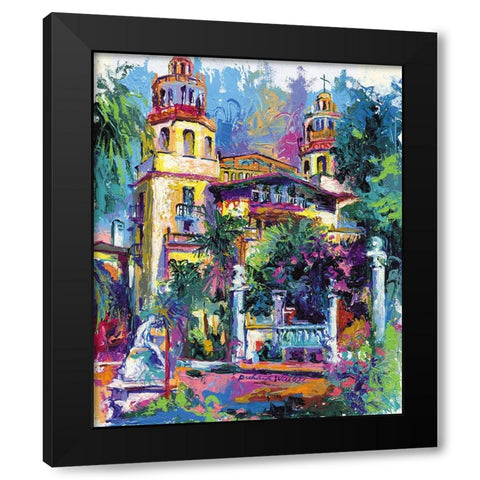 Hearst Castle Black Modern Wood Framed Art Print by Wallich, Richard