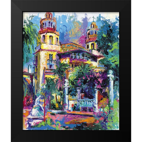 Hearst Castle Black Modern Wood Framed Art Print by Wallich, Richard