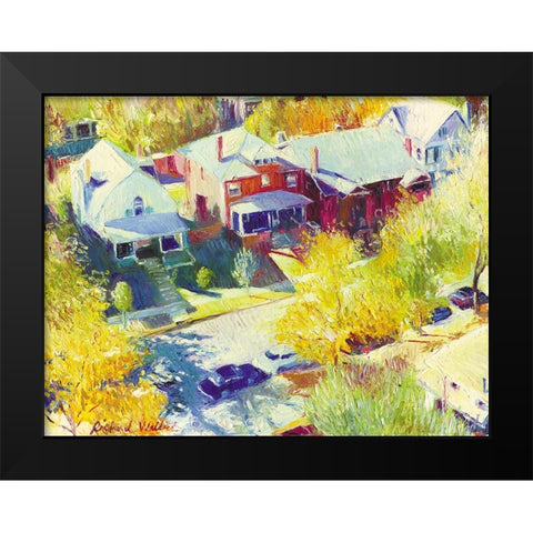 Downing Street Black Modern Wood Framed Art Print by Wallich, Richard