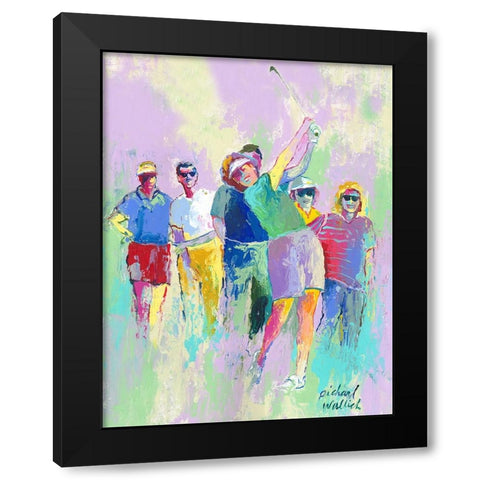 Womens Golf Black Modern Wood Framed Art Print with Double Matting by Wallich, Richard
