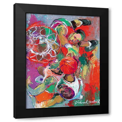 Basketball Black Modern Wood Framed Art Print by Wallich, Richard