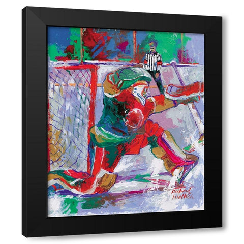 Goalie Black Modern Wood Framed Art Print with Double Matting by Wallich, Richard