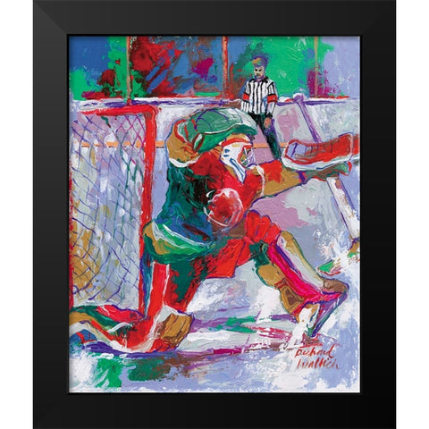 Goalie Black Modern Wood Framed Art Print by Wallich, Richard