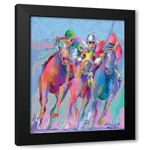 Horse Race 2 Black Modern Wood Framed Art Print by Wallich, Richard