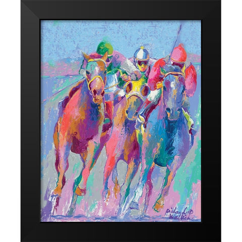 Horse Race 2 Black Modern Wood Framed Art Print by Wallich, Richard