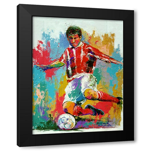Soccer Black Modern Wood Framed Art Print by Wallich, Richard